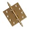 Embassy 4-1/2 x 4-1/2 Solid Brass Ball Bearing Hinge, Satin Brass Finish Steeple Tips 4545BBUS4S-1 - alternate 1